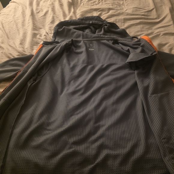 Flatwood Threads Men's Lightweight Gray Jacket with Bright Orange Trim - Picture 2 of 8